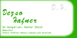 dezso hafner business card